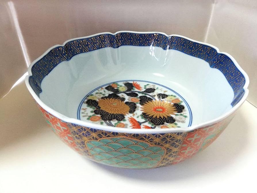 有田焼 龍右衛門 染錦金地紋 深鉢 幅40cm 小紋づくし 大鉢 MA203 有田焼 龍右衛門 染錦金地紋 深鉢 幅40cm 小紋づくし 大鉢 MA203